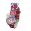 Disney Wrist Watch - Minnie Mouse Bows And Icons - Red Band