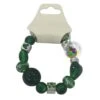 Disney Bracelet - St. Patrick Day Irish Clover Glass Beads W/ Mickey Icon