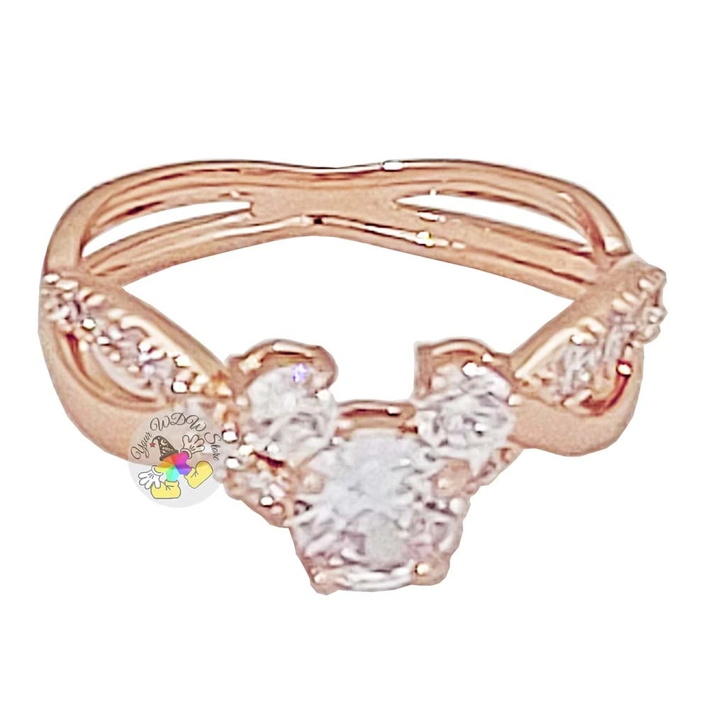 Disney Ring - Rose Gold Cubic Zirconia Mickey 1 Disney Ring - Rose Gold Cubic Zirconia Mickey