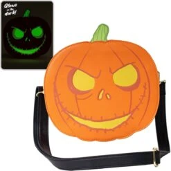 Disney Loungefly Crossbody Bag - Nightmare Before Christmas Pumpkin King - GLOW IN THE DARK