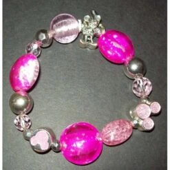 Disney Stretch Bracelet - Pink Minnie Mouse - Stone Charm