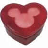 Disney Trinket Box - Handcarved Alabaster Heart W/ Mickey Icon -Dark Red
