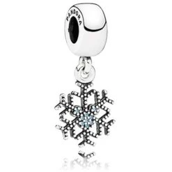 Disney Pandora Charm - "Mickey's Sparkling Snowflake" Dangle Charm