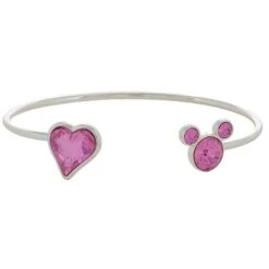 Disney Wrap Bracelet - Jeweled Mickey Icon & Heart - Pink