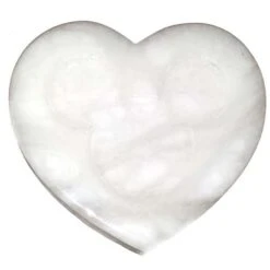 Disney Trinket Box - Handcarved Alabaster Heart W/ Mickey Icon - White