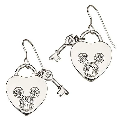Disney Arribas Earrings - Pavé ''Heartlock'' Crystal Mickey Mouse 1 Disney Arribas Earrings - Pavé ''Heartlock'' Crystal Mickey Mouse