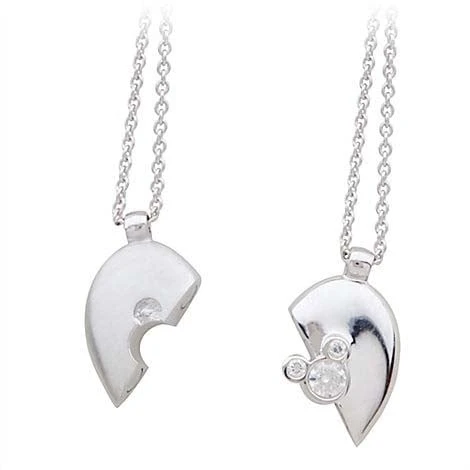 Disney Necklace - Mickey Mouse Heart Necklace By Petra Azar - Silver 2 Disney Necklace - Mickey Mouse Heart Necklace By Petra Azar - Silver - Image 2