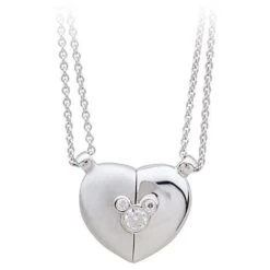Disney Necklace - Mickey Mouse Heart Necklace By Petra Azar - Silver