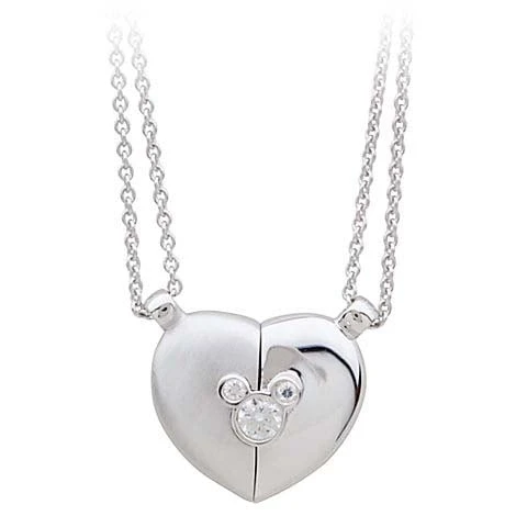 Disney Necklace - Mickey Mouse Heart Necklace By Petra Azar - Silver 1 Disney Necklace - Mickey Mouse Heart Necklace By Petra Azar - Silver