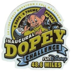Disney Auto Magnet - WDW Marathon - 2014 Inaugural Dopey Challenge 48.6