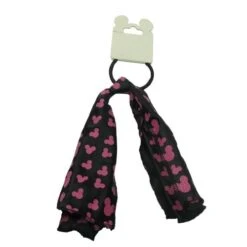 Disney Ponytail Holder - Animal Kingdom - Black W / Pink Cheetah Icons