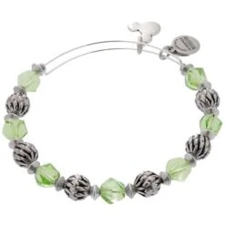 Disney Alex And Ani Bracelet - Mickey Green Bead Wrap