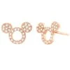 Disney Crislu Earrings - Mickey Icon Silhouette Studs - Gold