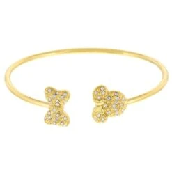 Disney Bracelet - Minnie Mouse Ears Icon & Bow - Crystals & Gold