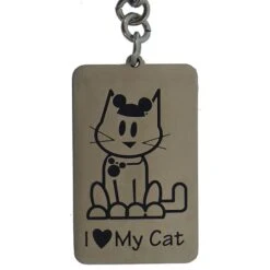 Disney Key Chain Ring - Walt Disney World Mickey Ears Tag - Cat - I Heart My Cat