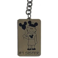 Disney Key Chain Ring - Walt Disney World Mickey Ears Tag - Girl - #1 Sister
