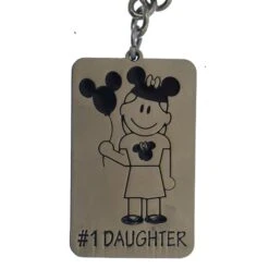 Disney Key Chain Ring - Walt Disney World Mickey Ears Tag - Girl - #1 Daughter