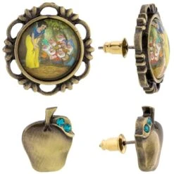 Disney Earrings Set - Snow White Cameos And Apples