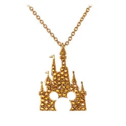 Disney Rebecca Hook Necklace - Mickey Castle - Gold
