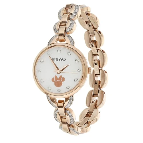 Disney Ladies Watch - Bulova Minnie Icon Rhinestone Watch - Rose Gold 1 Disney Ladies Watch - Bulova Minnie Icon Rhinestone Watch - Rose Gold