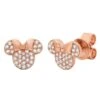 Disney Crislu Earrings - Minnie Icon Studs - Rose Gold