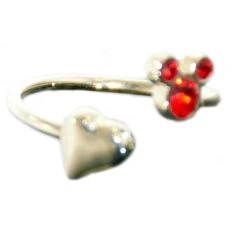 Disney Ring - Mickey Icon & Heart - Adjustable Ring - Red
