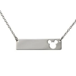 Disney Rebecca Hook Necklace - Mickey Mouse Bar - Silver