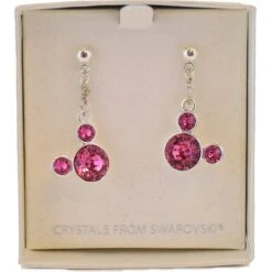 Disney Earrings - Mickey Drop Icons Swarovski Crystals - Pink