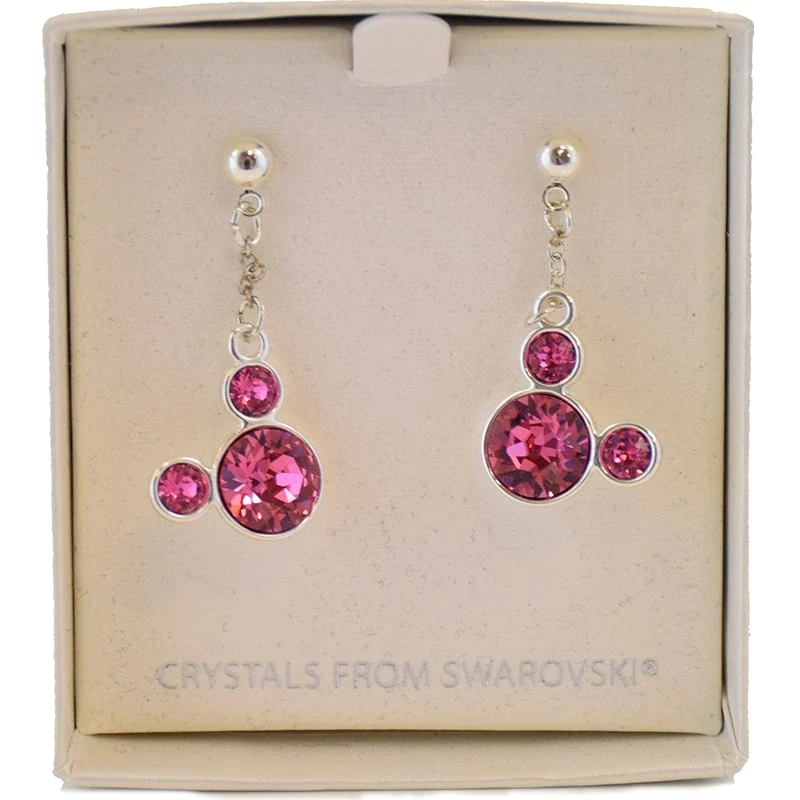 Disney Earrings - Mickey Drop Icons Swarovski Crystals - Pink 1 Disney Earrings - Mickey Drop Icons Swarovski Crystals - Pink