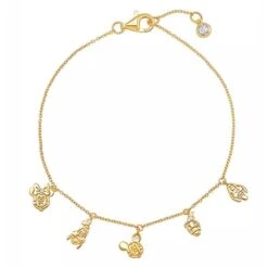 Disney Crislu Charm Bracelet - Mickey Mouse And Friends