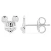 Disney Crislu Earrings - Mickey Mouse Face - Platinum