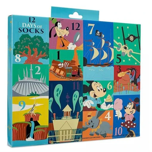 Disney Adult Socks - Mickey Mouse And Friends - Disney Parks 12 Days Of Socks Set