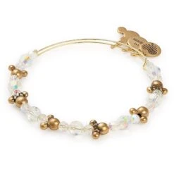 Disney Alex And Ani Bead Bangle Bracelet - Mickey And Minnie Mouse Gold
