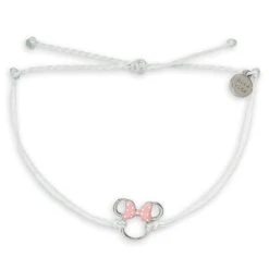 Disney Bracelet By Pura Vida - Minnie Mouse Icon Charm - White