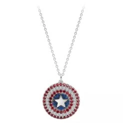 Disney Pendant Necklace By CRISLU - Captain America Shield