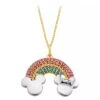 Disney Pendant Necklace By CRISLU - Mickey And Minnie W/ Rainbow