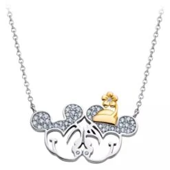 Disney Stationary Pendant Necklace By CRISLU - Mickey And Minnie