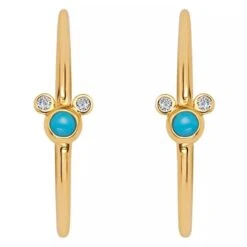Disney Turquoise Hoop Earrings By CRISLU - Mickey Mouse