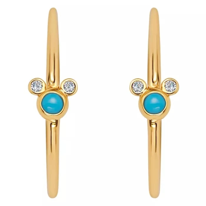 Disney Turquoise Hoop Earrings By CRISLU - Mickey Mouse 1 Disney Turquoise Hoop Earrings By CRISLU - Mickey Mouse