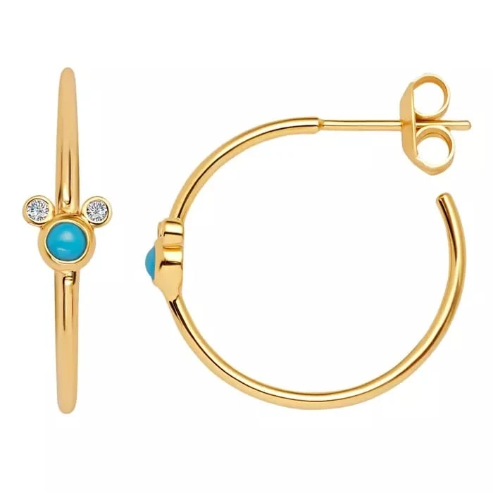 Disney Turquoise Hoop Earrings By CRISLU - Mickey Mouse 2 Disney Turquoise Hoop Earrings By CRISLU - Mickey Mouse - Image 2