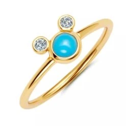 Disney Turquoise Ring By CRISLU - Mickey Mouse
