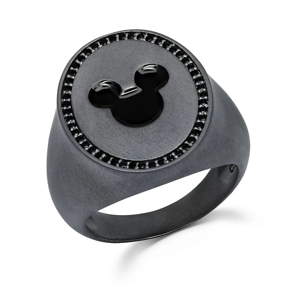 Disney Signet Ring For Men By CRISLU - Mickey Mouse 1 Disney Signet Ring For Men By CRISLU - Mickey Mouse