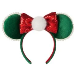 Disney Minnie Ear Headband - 2022 Christmas Minnie With Pom
